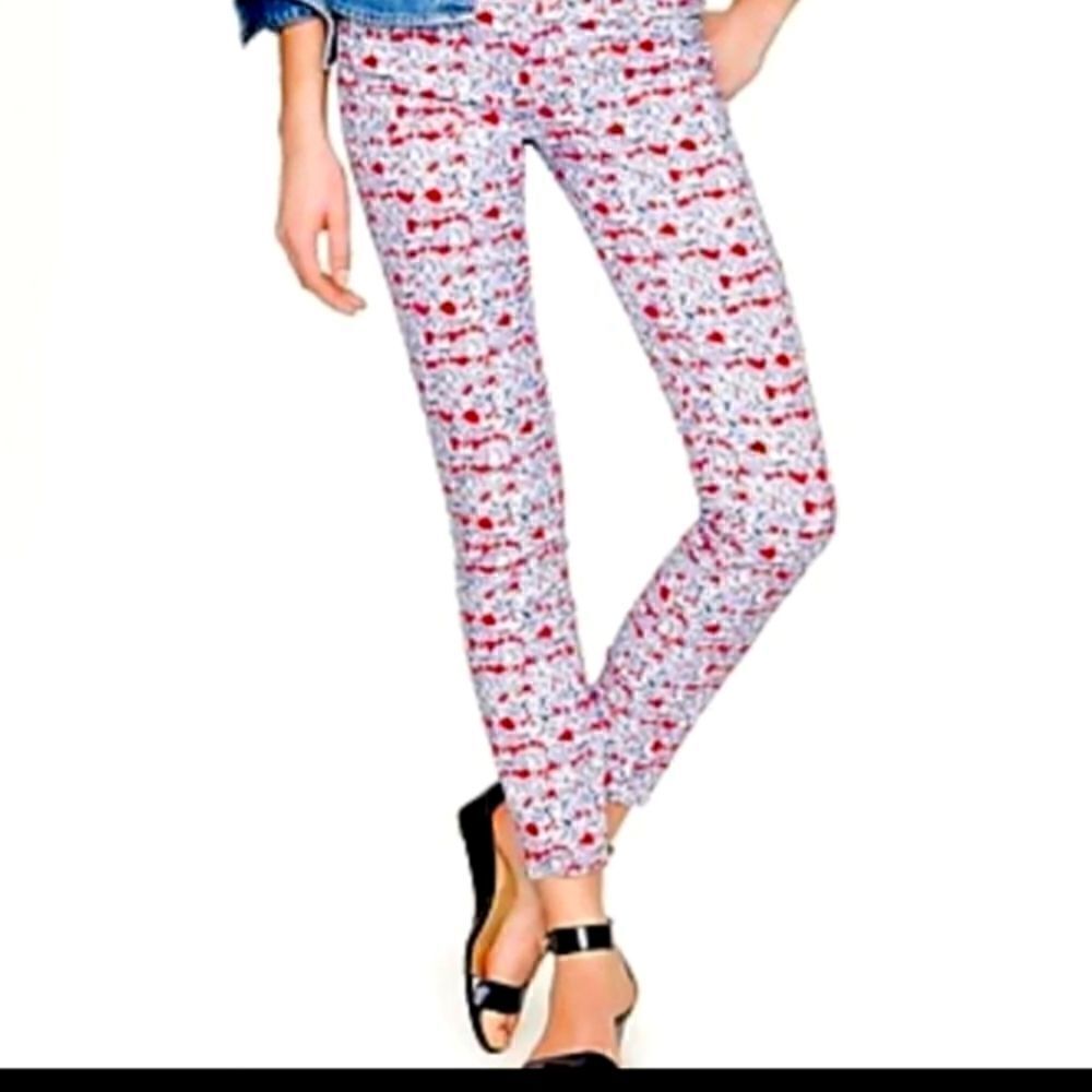 J CREW Toothpick Ankle Floral Pants